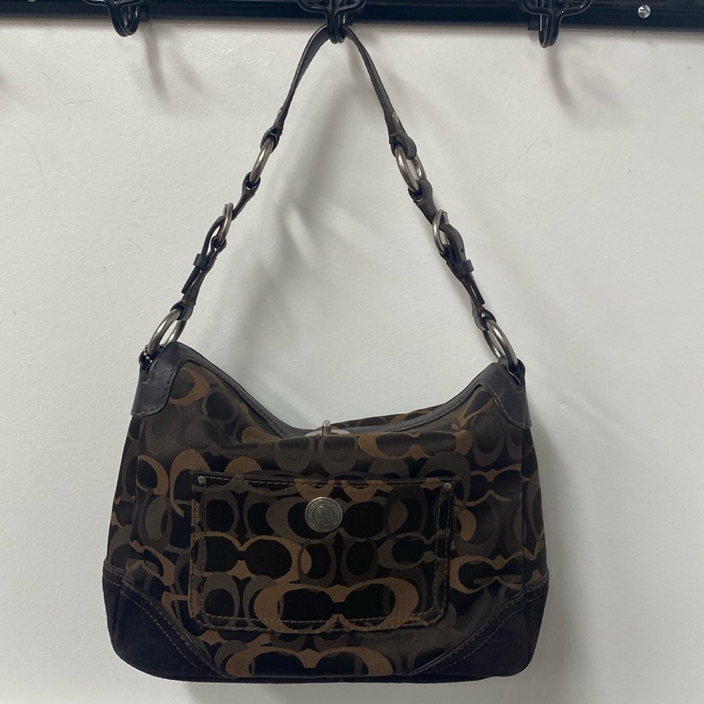 Coach suede and fabric bag